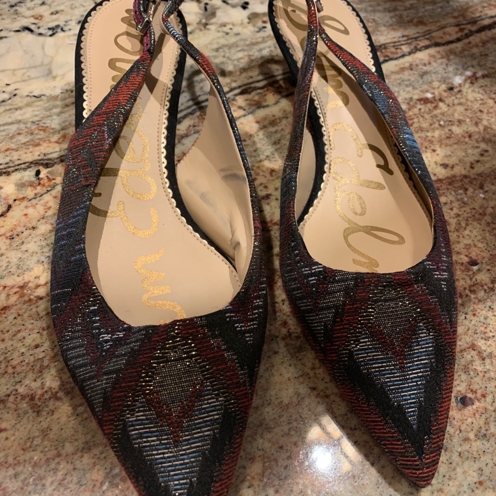 Sam Edelman textured sling backs